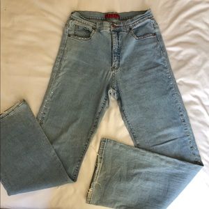 SUPER HIGH WAISTED BOOTCUT JEANS WITH JEWELS